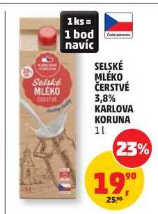 KARLOVA KORUNA MLEKO ČERSTVÉ 3,8% 1L
