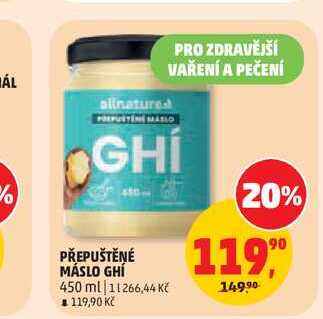 allnature PŘEPUŠTĚNÉ MÁSLO GHÍ 450 ml 