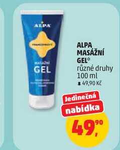ALPA MASÁŽNÍ GEL různé druhy 100 ml