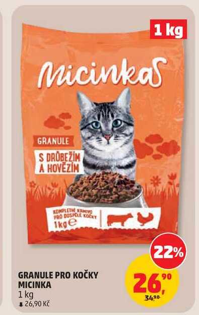 GRANULE PRO KOČKY MICINKA 1 kg 