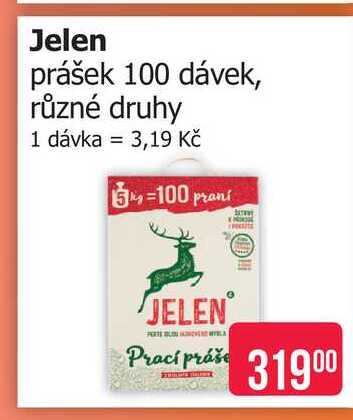 Jelen prášek 100 dávek, různé druhy