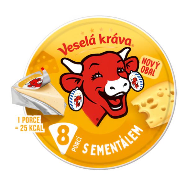 Veselá Kráva Tavený sýr s ementálem (8 ks)