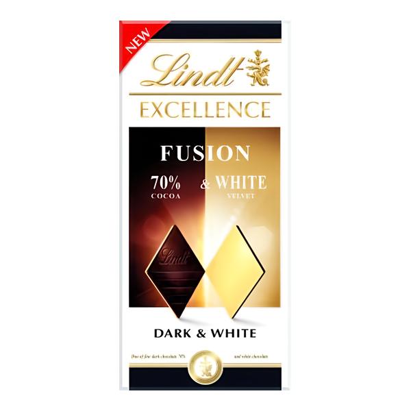 Lindt Excellence Fusion Hořká 70 % & Bílá čokoláda