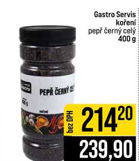 Gastro Servis koření pepř černý celý 400 g