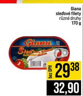 Giana sleďové filety různé druhy 170 g