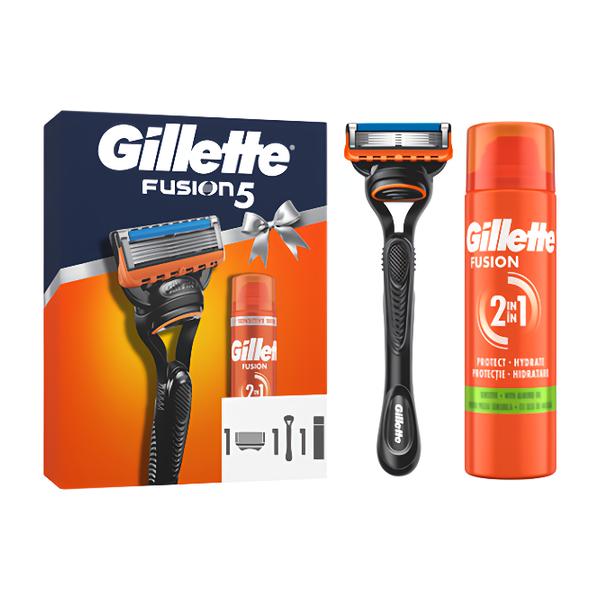 Gillette Fusion5 holicí strojek + náhradní hlavice + gel na holení 200 ml