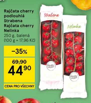 Rajčata cherry podlouhlá Strabena, 250 g
