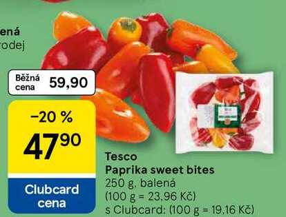 Tesco Paprika sweet bites, 250 g, balená