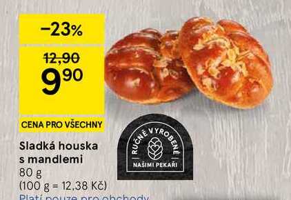 Sladká houska s mandlemi, 80 g  