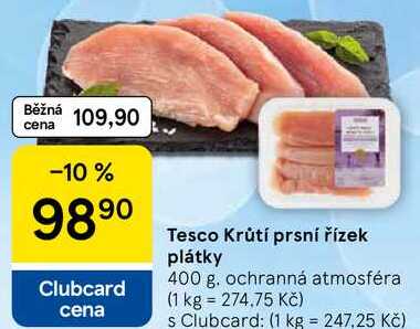 Tesco Krůtí prsní řízek plátky, 400 g