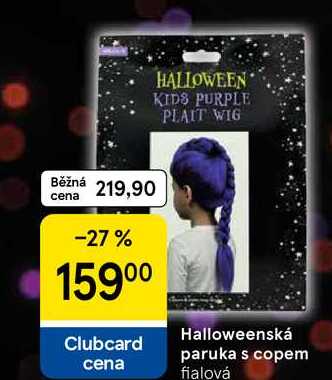 Halloweenská paruka s copem fialová