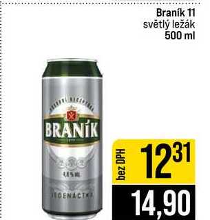Braník 11 světlý ležák 500 ml 