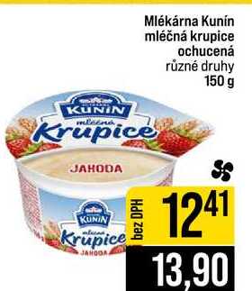 Mlékárna Kunín mléčná krupice ochucená různé druhy 150 g