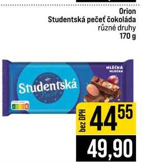 Orion Studentská pečeť čokoláda různé druhy 170 g