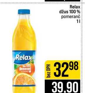 Relax džus 100% pomeranč 1l