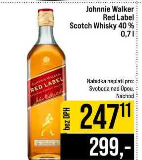 Johnnie Walker Red Label Scotch Whisky 40% 0,7l