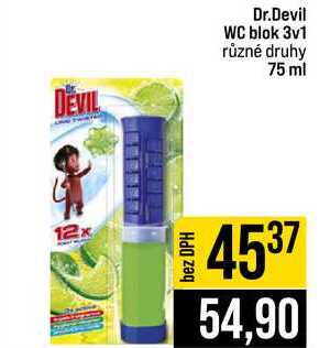 Dr.Devil WC blok 3v1 různé druhy 75 ml