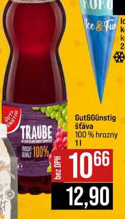 Gut&Günstig šťáva 100% hrozny 1l
