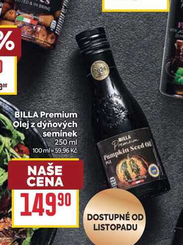 BILLA Premium Olej z dýňových semínek 250 ml 