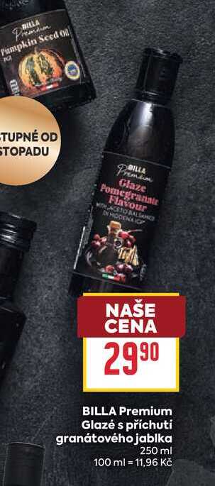 BILLA Premium Glazé s příchutí granátového jablka 250 ml 