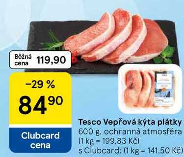 Tesco Vepřová kýta plátky, 600 g
