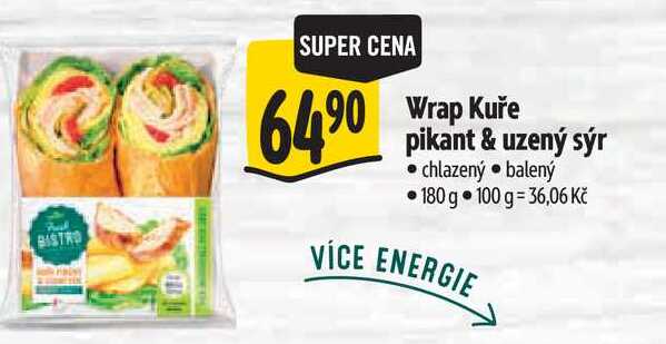 Wrap Kuře pikant & uzený sýr, 180 g