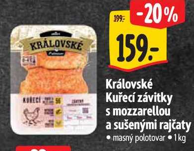 Královské Kuřecí závitky s mozzarellou a sušenými rajčaty, 1 kg