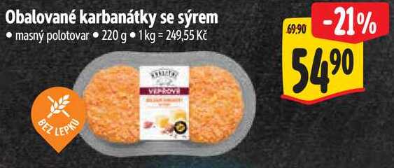 Obalované karbanátky se sýrem, 220 g