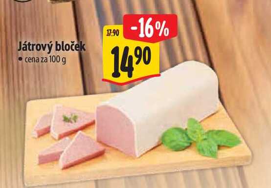 Játrový bloček, cena za 100 g