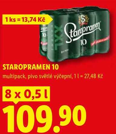 STAROPRAMEN 10, 8 x 0,5l
