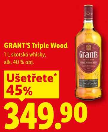 GRANT'S Triple Wood, 1 l, skotská whisky