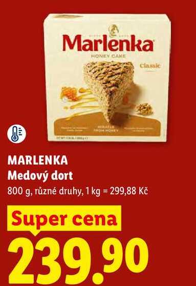 MARLENKA Medový dort, 800 g, různé druhy