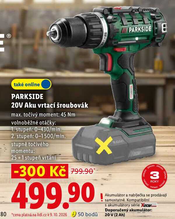PARKSIDE 20V Aku vrtací šroubovák