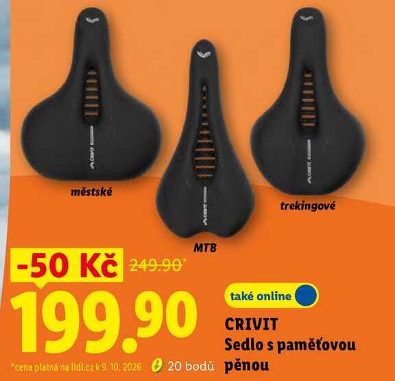 CRIVIT Sedlo s paměťovou pěnou