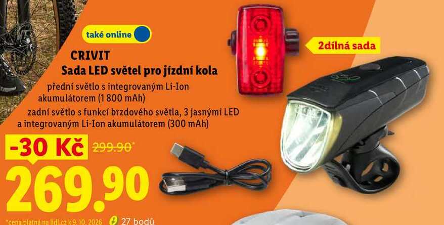 CRIVIT Sada LED světel pro jízdní kola
