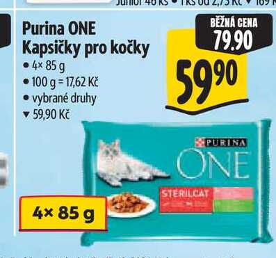 Purina ONE Kapsičky pro kočky   4× 85 g  