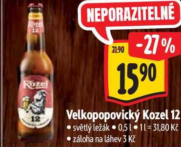 Velkopopovický Kozel 12, 0,5 l