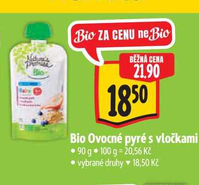 Bio Ovocné pyré s vločkami 90 g