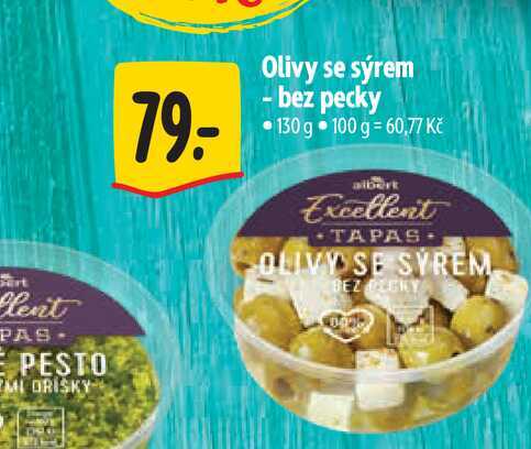Olivy se sýrem - bez pecky 130 g