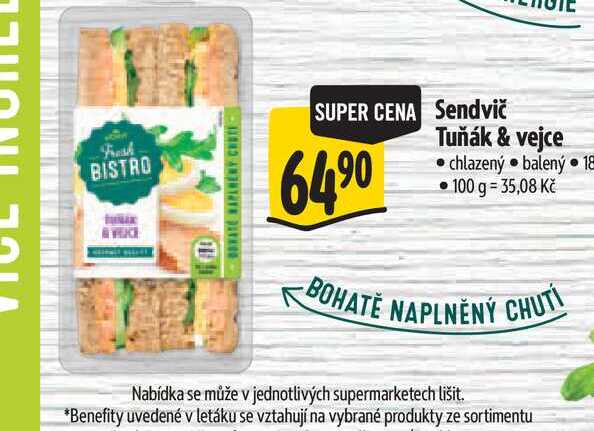 Sendvič Tuňák & vejce 185 g