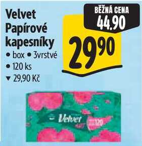 Velvet Papírové kapesníky, 120 ks