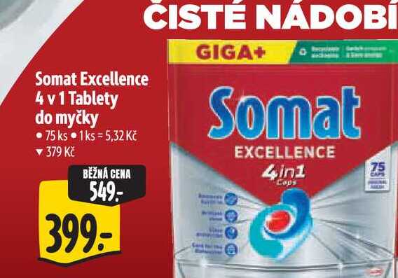Somat Excellence 4 v 1 Tablety do myčky 75 ks