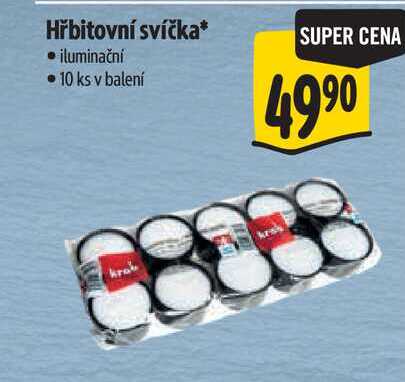 Hřbitovní svíčka, 10 ks