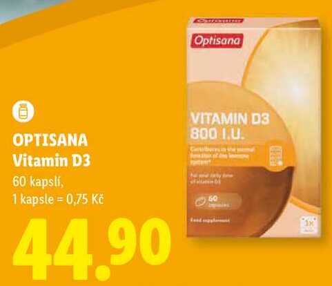 OPTISANA Vitamin D3, 60 kapslí