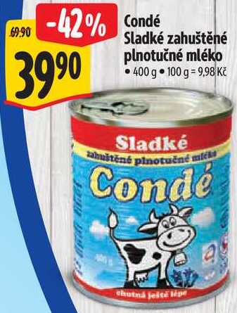 Condé Sladké zahuštěné plnotučné mléko, 400 g