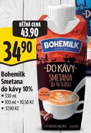 Bohemilk Smetana do kávy 10%, 330 ml
