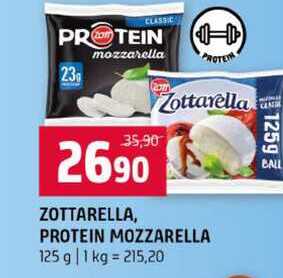 ZOTTARELLA PROTEIN MOZZARELLA 125 g