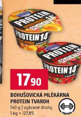 BOHUŠOVICKÁ MLÉKÁRNA PROTEIN TVAROH 140 g vybrané druhy