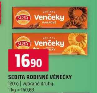 SEDITA RODINNÉ VĚNEČKY 120 g vybrané druhy