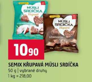 SEMIX KRUPAVÁ MÜSLI SRDÍČKA 50 g vybrané druhy